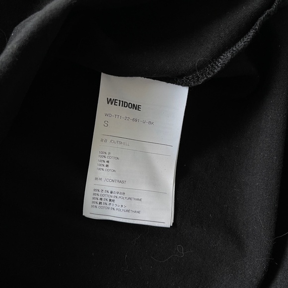 We11Done Welldone crystal logo long sleeve shirt in black size small - Picture 3 of 8
